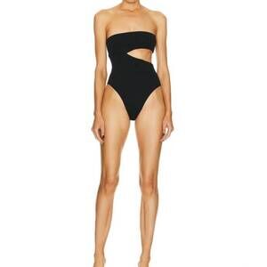 NEW HAIGHT crepe renata one piece swimsuit in black